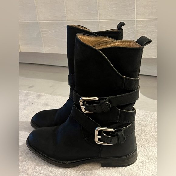 Dolce Gabbana D&G Calfskin Black Leather Boots Size 6 36 - Picture 5 of 6